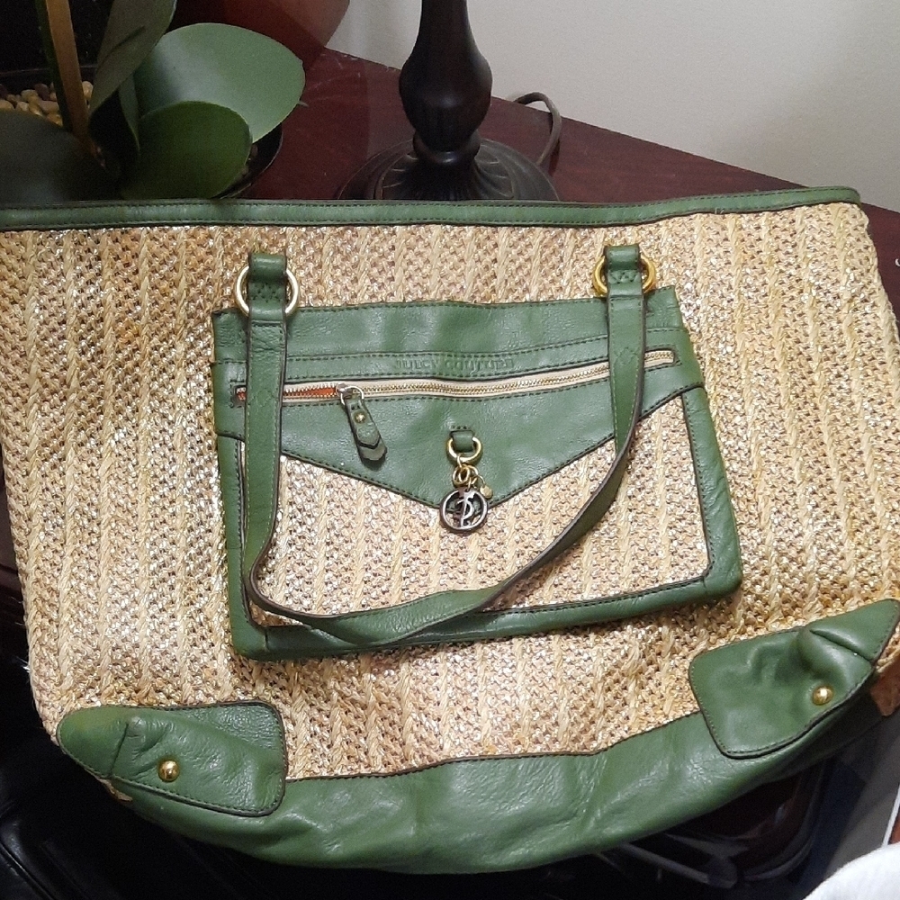 Juicy Couture Green and Tan Tote Bag - Picture 1 of 13